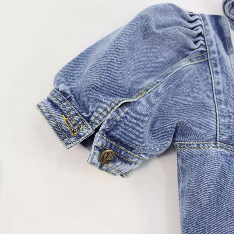 Đầm Jean, Áo Jean Tay Lỡ Kèm Cổ Áo Và Dây Nơ Thắt Rời- FREESHIP | BigBuy360 - bigbuy360.vn