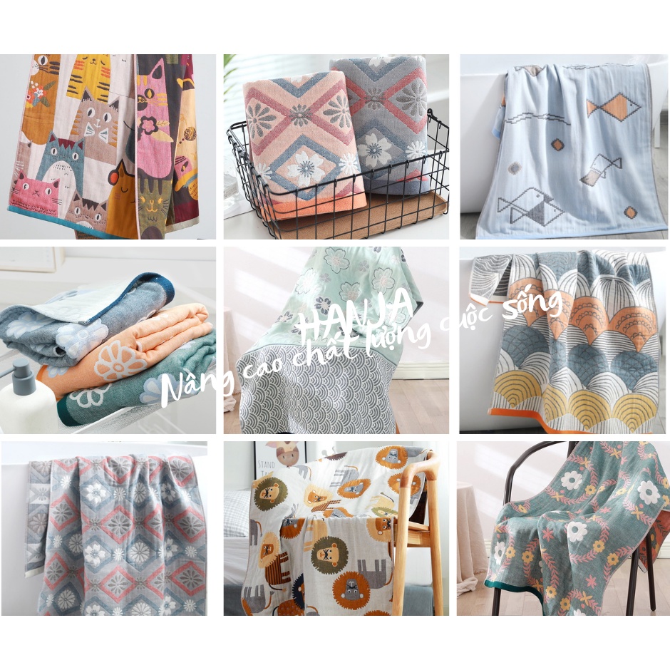 TH Khăn tắm Xô cotton sợi tre Organic 100% không pha tạp chất p/c Nhật bản siêu thấm nước