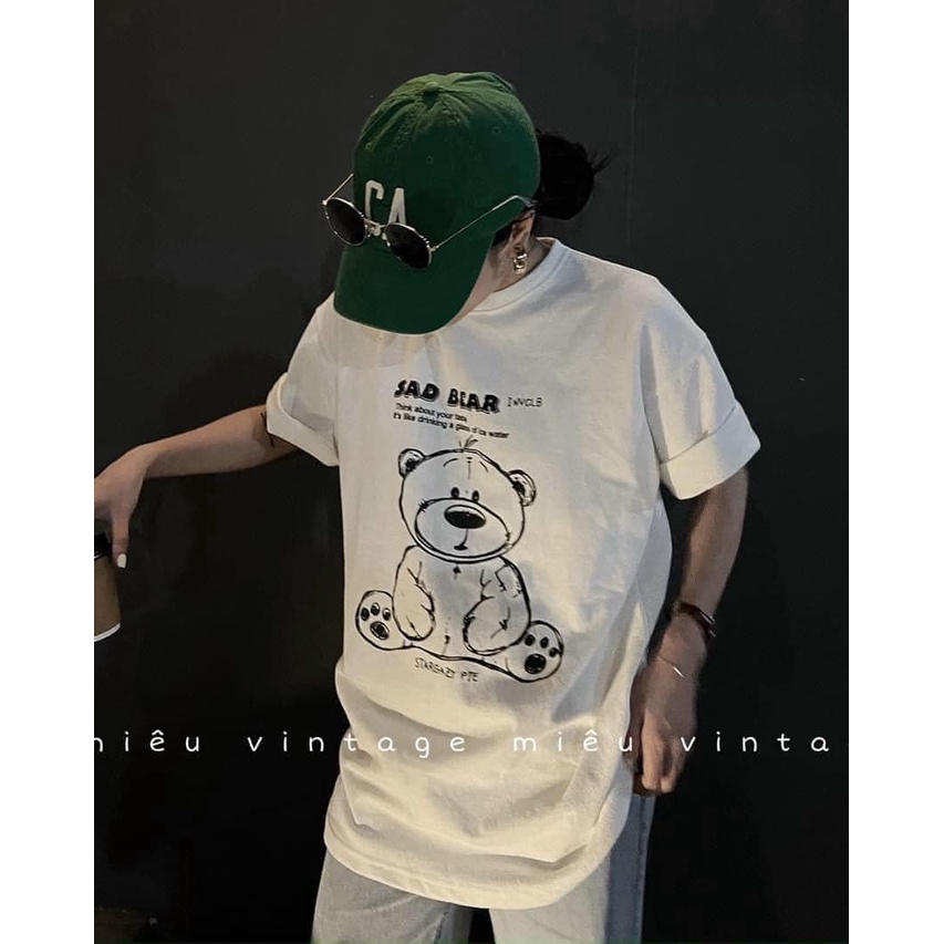 Áo Phông Nam Nữ Unisex Hình Gấu SAD