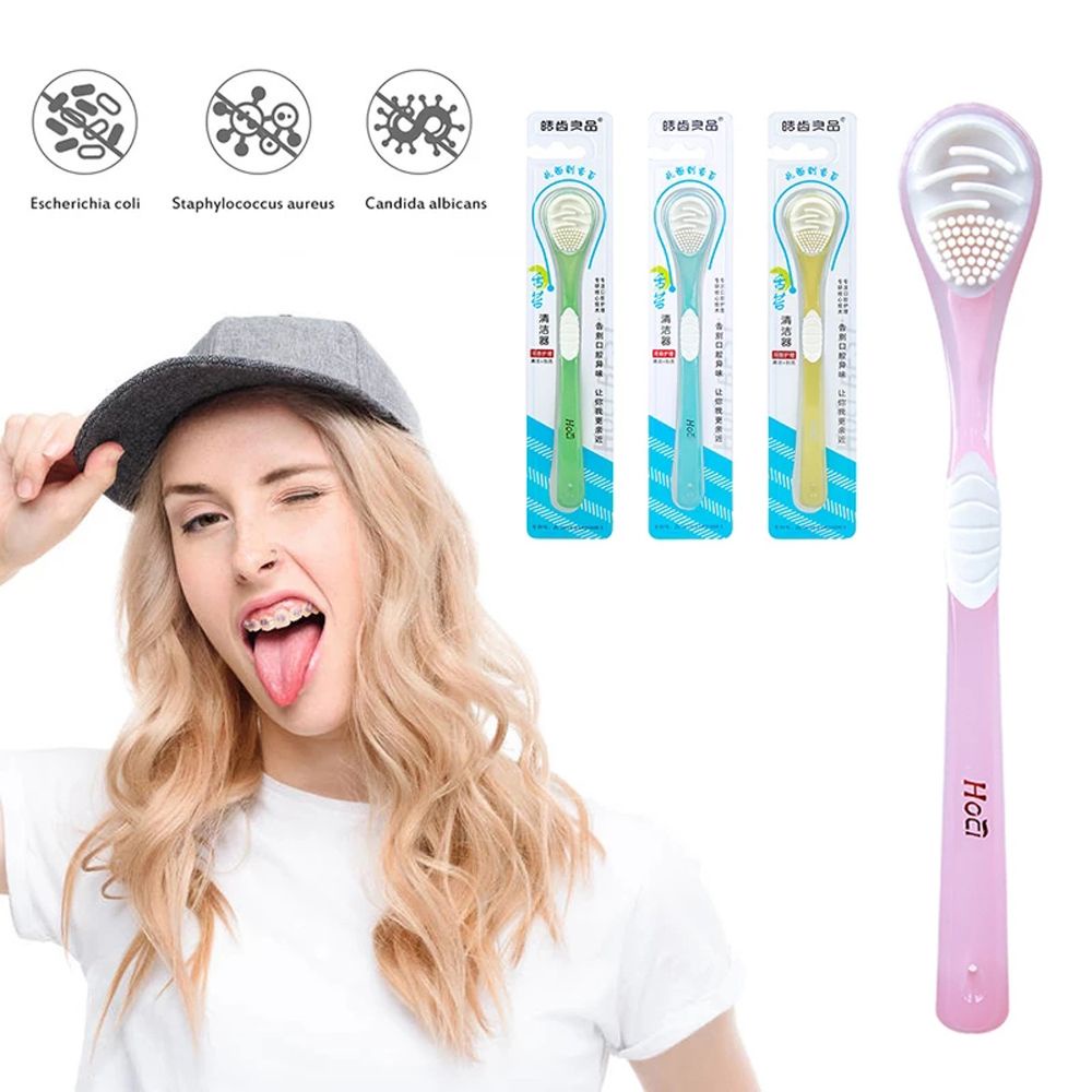 [Hàng mới về] Dụng cụ vệ sinh lưỡi 2 mặt tái sử dụng cho nam nữ