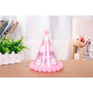 Mũ sinh nhật viền bông