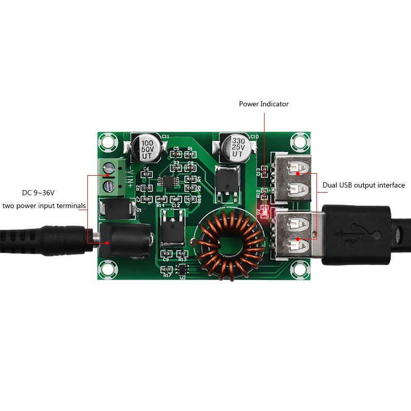 Mô Đun Điều Chỉnh Điện Áp 5V 6A 5V 3A USB XH-M224