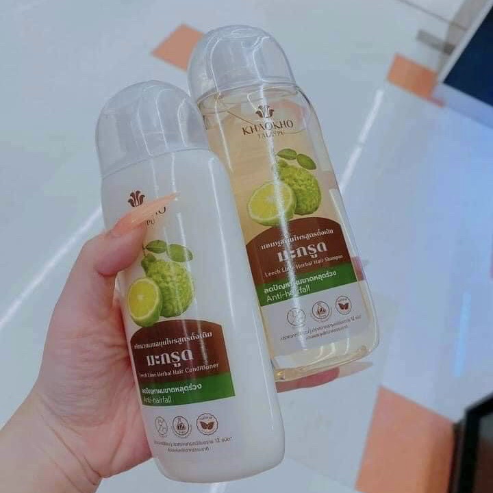 Cặp Dầu Gội Dầu Xả KHAOKHO TALAYPU Thái Lan 200ml/Chai