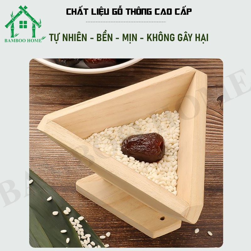Khuôn làm bánh BAMBOO HOME, khuôn gỗ làm bánh hình tam giác thủ công nhanh chóng tiện lợi