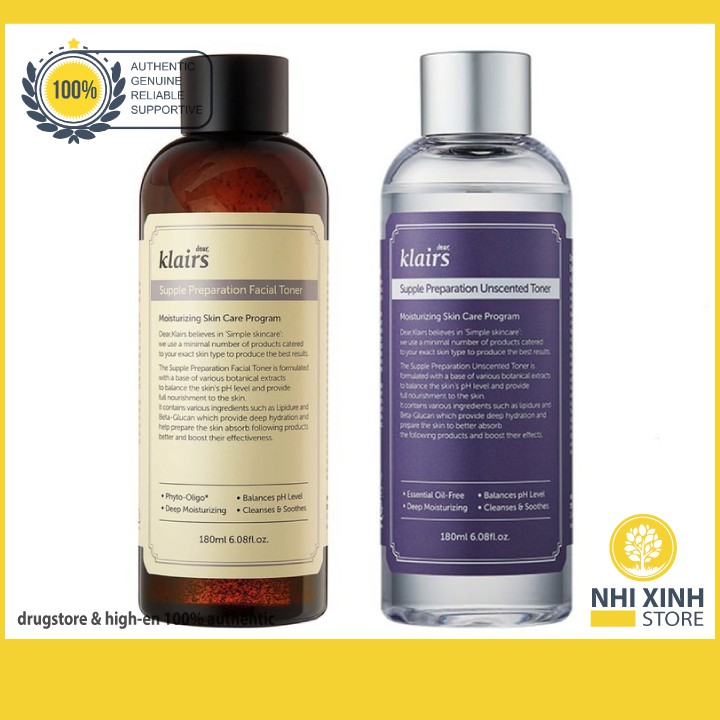 [SIÊU SALE] Nước Hoa Hồng Chống Viêm Dưỡng Ẩm Dears,Klairs Supple Preparation Toner 180ml | BigBuy360 - bigbuy360.vn