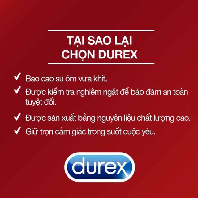 Bao cao suFreeshipDurex Fetherlite (12 bao/hộp) đường kính 52.5mm Ôm Khít Vừa Vặn - Giao Hàng Nhanh