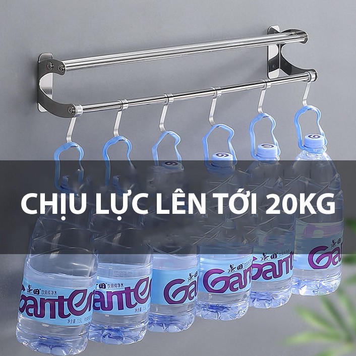 Giá Treo Gài Dao Thớt Inox 304 Vando Kèm 6 Móc, Kệ Để Dụng Cụ Nhà Bếp Đa Năng