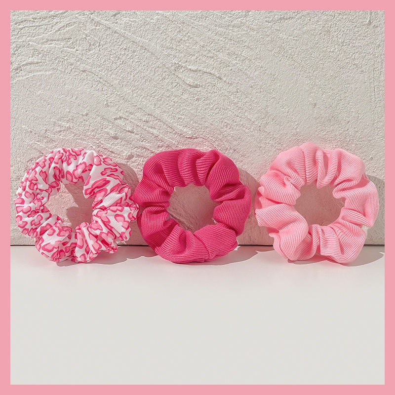 Dây Buộc Tóc Cao Su Co Giãn Màu Hồng Thời Trang Mùa Hè Xinh Xắn Cho Nữ