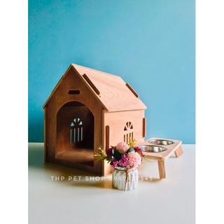 THP06 Size M(3-6kg), Nhà gỗ cho thú cưng