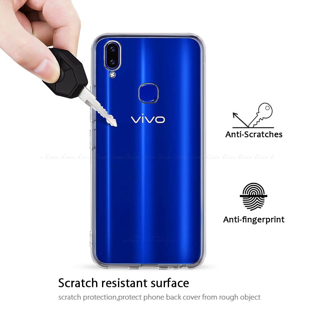Ốp điện thoại silicon mềm trong suốt chống sốc thích hợp cho VIVO V11 Pro V11i X21 Y91 Y97 Y93 V7 Plus X23
