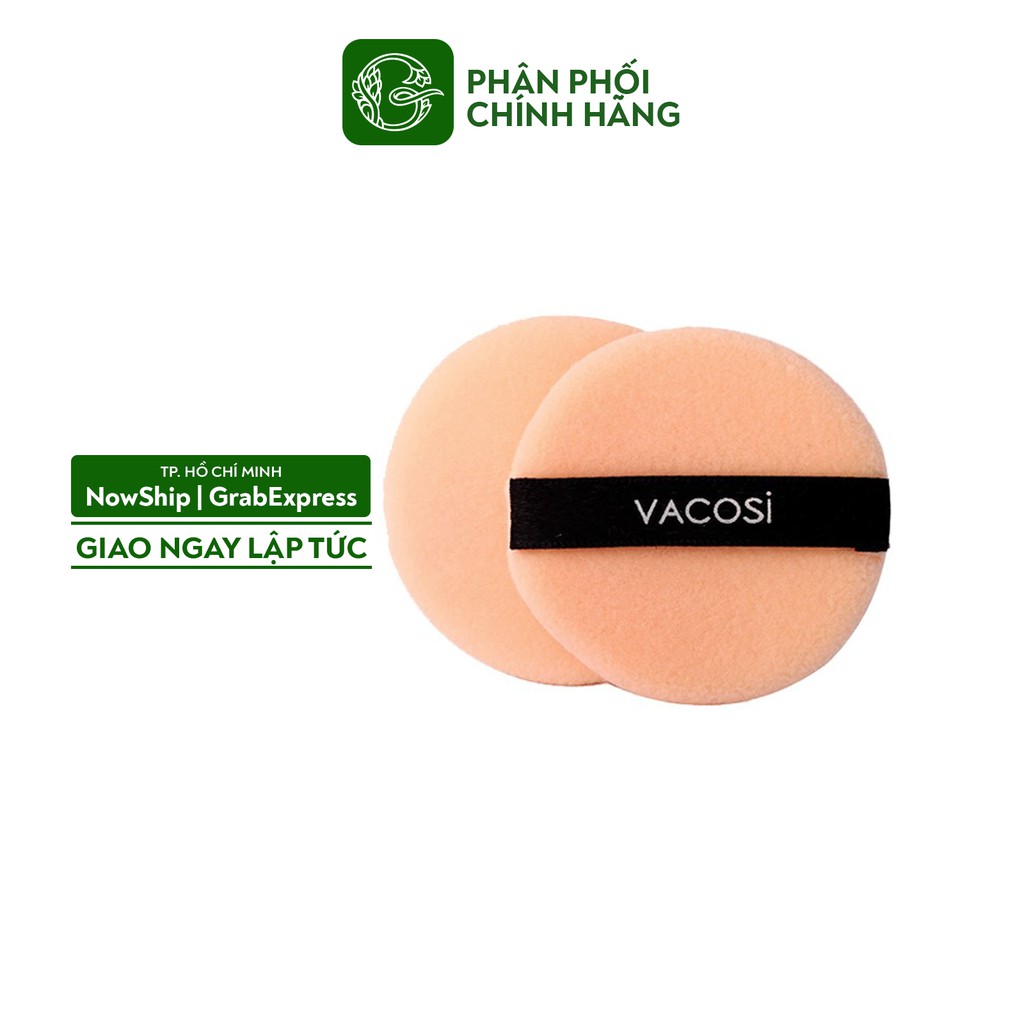 Bông phấn phủ khô tròn nhỏ Vacosi Small Round Puff (BP01) #2 cái