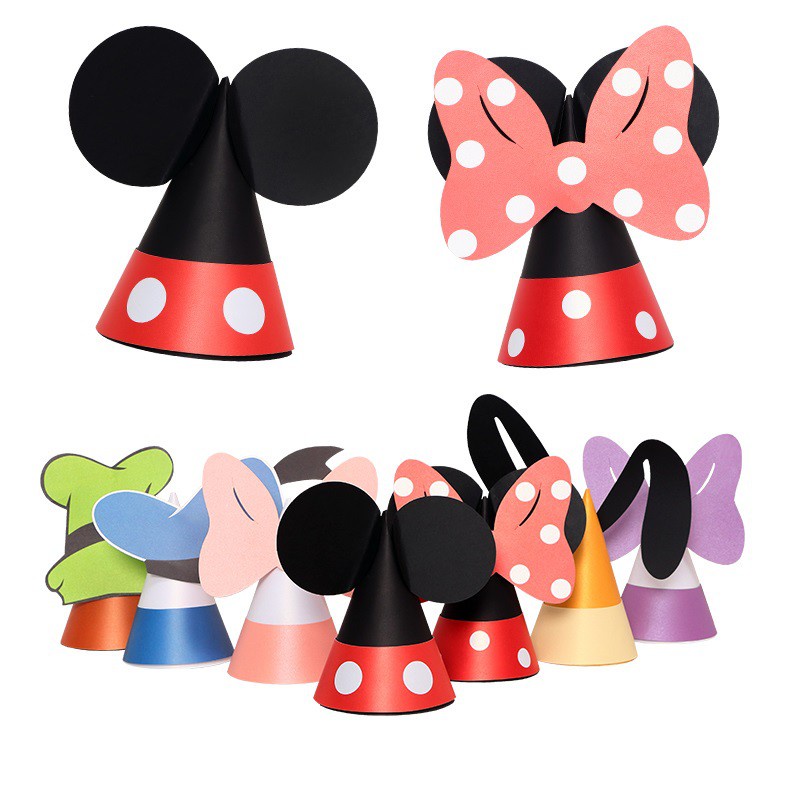 Mũ Sinh Nhật Hình Chuột Mickey/Minnie/Vịt Donald Trang Trí Tiệc Sinh Nhật Cho Bé