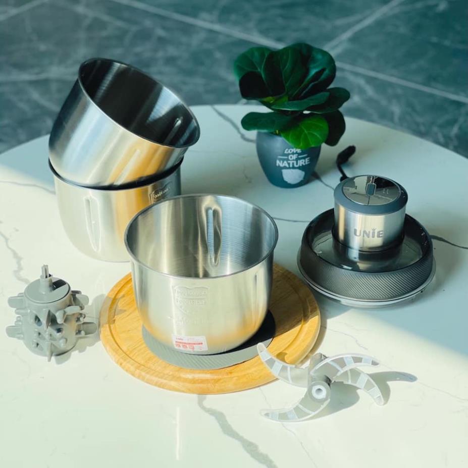 MÁY XAY THỊT, MÁY XAY ĐA NĂNG UNIE UE228 3 CỐI INOX 304 2 LƯỠI XAY BẢO HÀNH 12 THÁNG CHÍNH HÃNG
