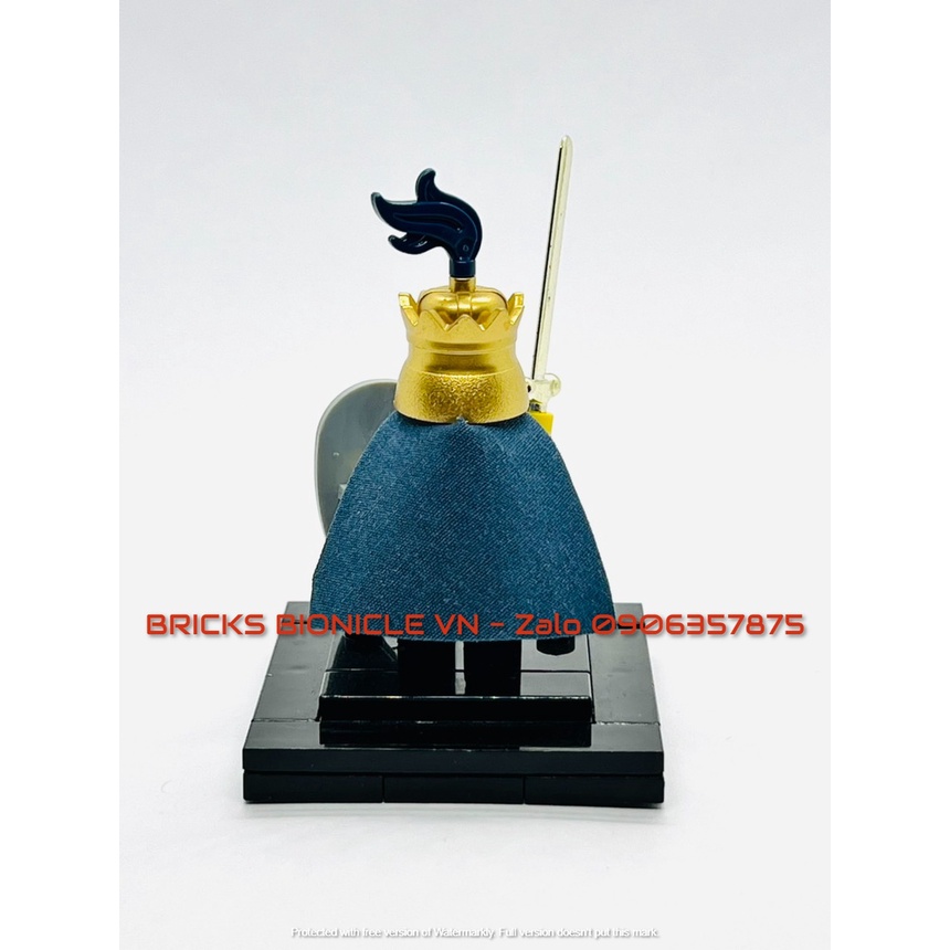 LEGO MINIFIGURES - ĐỒ CHƠI XẾP HÌNH LEGO NHÂN VẬT TRUNG CỔ - CASTLE BLUE LION KING - VUA SƯ TỬ XANH DƯƠNG