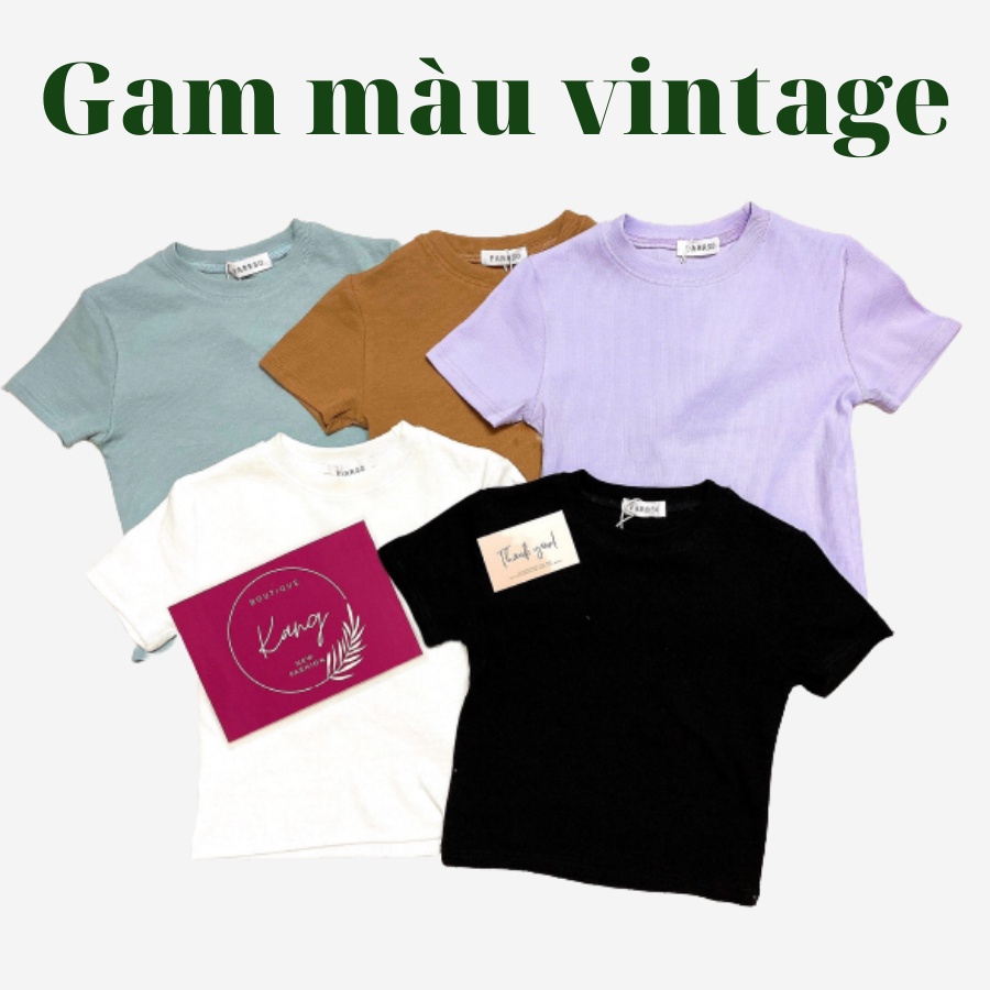 Áo thun trơn cộc tay ôm body 2 dáng áo CROPTOP thun tăm áo thun BASIC co dãn Quảng Châu loại 1 Kang Boutique AP003