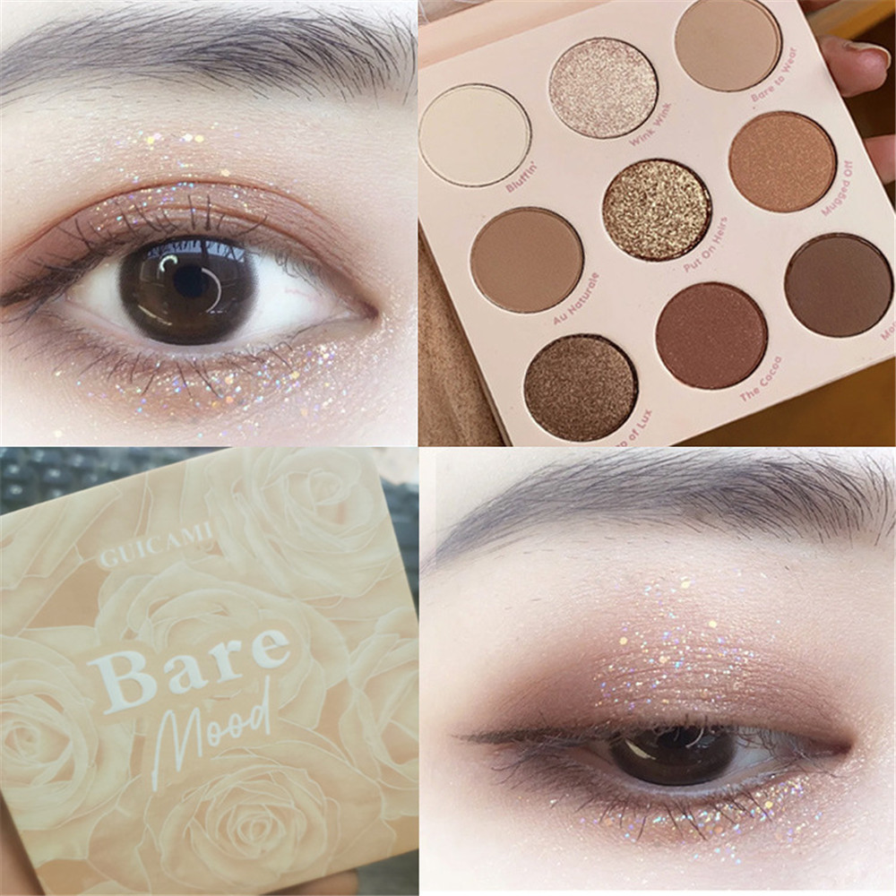 GUICAMI (Hàng Mới Về) Bảng Phấn Mắt Qipin 9 Màu Hoa Anh Đào Lấp Lánh Chống Thấm Nước | BigBuy360 - bigbuy360.vn