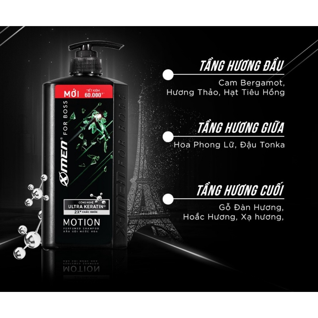 COM BO Dầu gội X-Men for Boss Motion 650g + Sữa tắm nước hoa X-Men for Boss Motion 650g