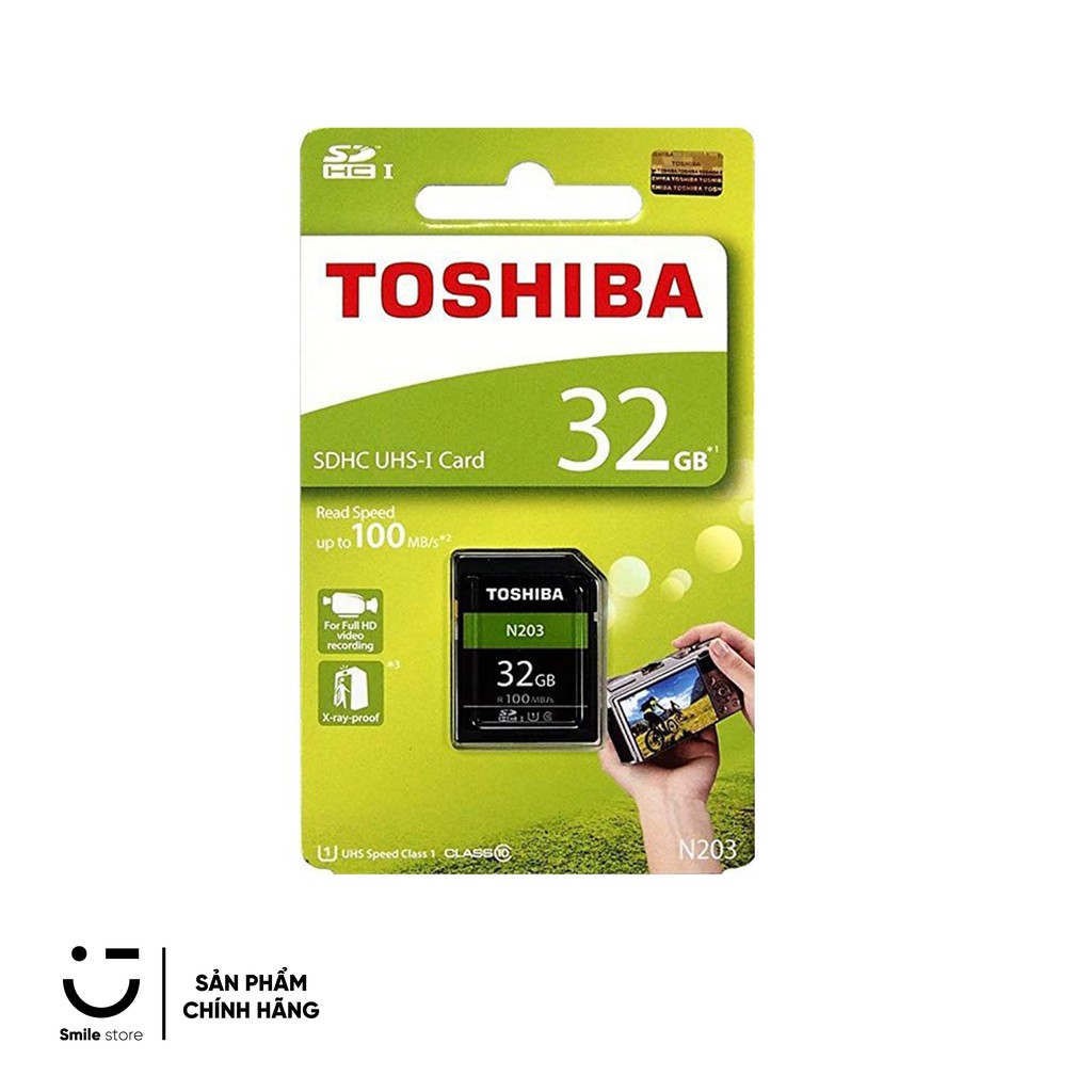 Thẻ Nhớ Máy Ảnh SDHC TOSHIBA N203 Class 10 Tốc Độ Cao 100Mb/s Dành Cho Máy Ảnh DSLR, Mirrorless
