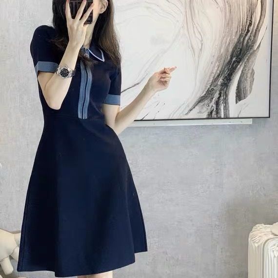 Đầm Dệt Kim Cổ Polo Tay Ngắn Dáng Ôm Thời Trang Mùa Hè Kiểu Pháp Hàng Mới Dành Cho Bạn Nữ 2021