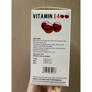 Viên uống Vitamin E 400 - Đỏ (hộp 100 viên)