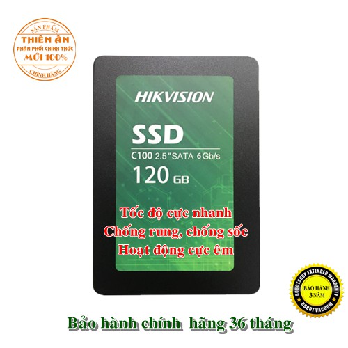 SSD Hikvision C100 dung lượng 120GB, Bảo hành chính hãng 36 tháng