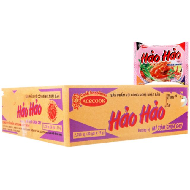 Thùng 30 Gói Mì Hảo Hảo Tôm Chua Cay