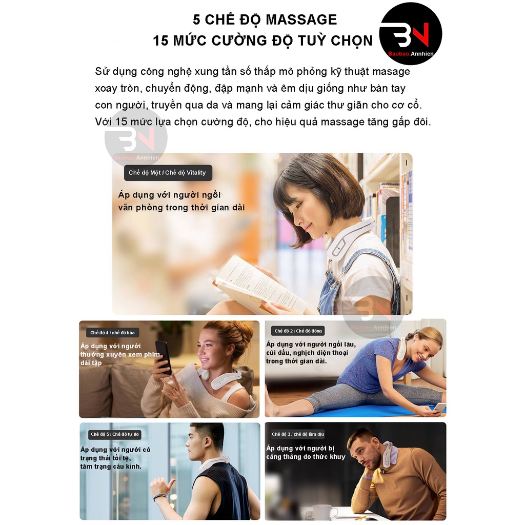 Máy massage cổ vai gáy Xiaomi PGG P5B, 5 chế độ massage điều khiển qua app mihome