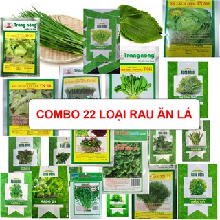 Gói combo 22 loại hạt giống rau ăn lá phổ biến (Chi tiết các loại trong mô tả sản phẩm)