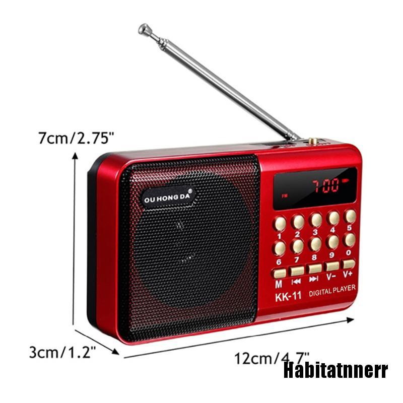 Radio Fm Usb Tf Mp3 Mini Cầm Tay Có Thể Sạc Lại