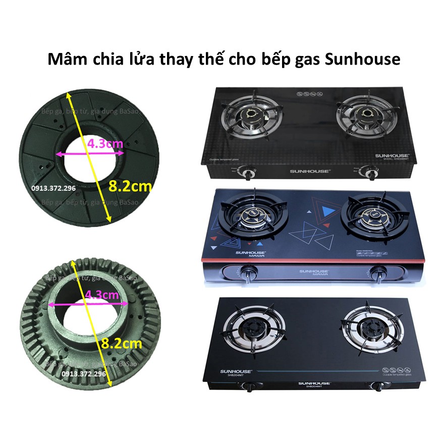 Mâm Chia Lửa  Thay Thế Cho Bếp Gas Sunhouse Đường Kính Trong 43mm, Đường Kính Ngoài 82mm