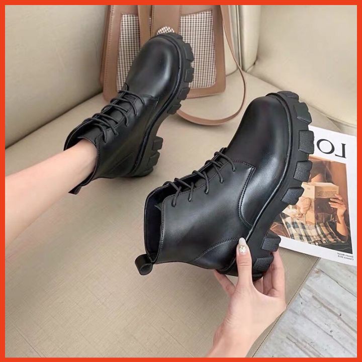 Giày Bốt Nữ Cổ Thấp Dáng Hàn Quốc Siêu Hot Giày Bốt Chiến Binh | BigBuy360 - bigbuy360.vn