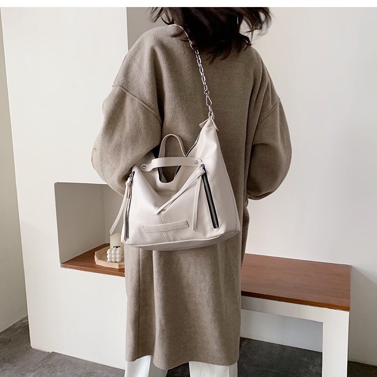 TÚI XÁCH TONE DA QUAI XÁCH DÂY PHỐI XÍCH SIZE 40X24CM