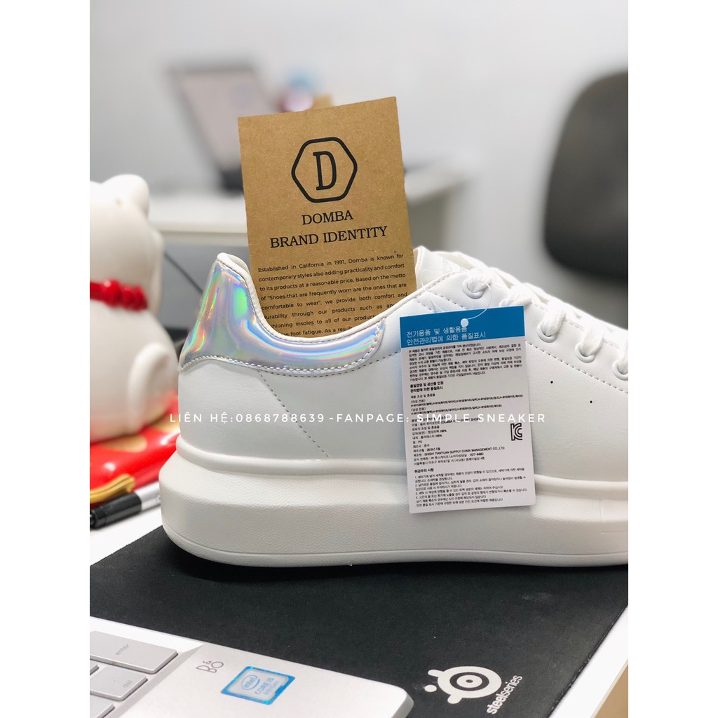 Giày Domba Sneaker Thể Thao Nữ FREESHIP Domba High Point Gót Hologram Chính Hãng- Giày Domba Hàn Quốc- Simple Sneaker