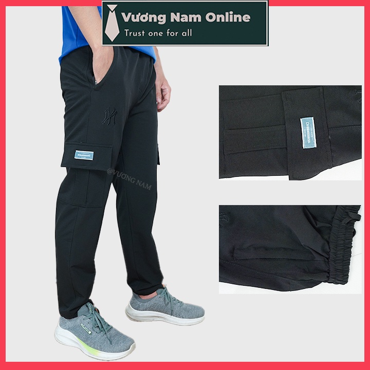 Quần túi hộp nam cao cấp vải thun co giãn jogger đen trẻ trung năng động VN74C