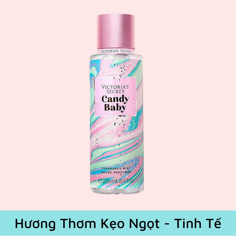 body mist, Xịt Thơm Toàn thân Victoria's Secret 250ml Siêu Thơm Cá Tính, Năng Động