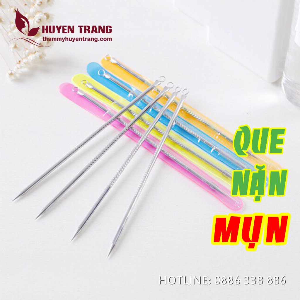 Cây nặn mụn trứng cá, mụn đầu đen 2 đầu không gỉ dài 12cm - Chăm sóc da mụn