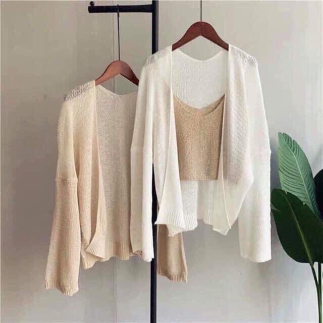 (hàng sẵn + ảnh thật) Áo khoác Cardigan len lưới mỏng nhẹ nhàng ANN48 - 4 màu