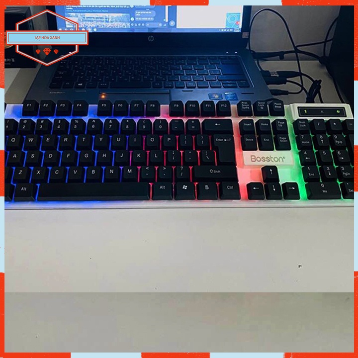 Bàn Phím Máy Vi Tính Laptop PC Có Dây BOSTON 808 Keyboard Gỉa Cơ Gaming Đèn Led