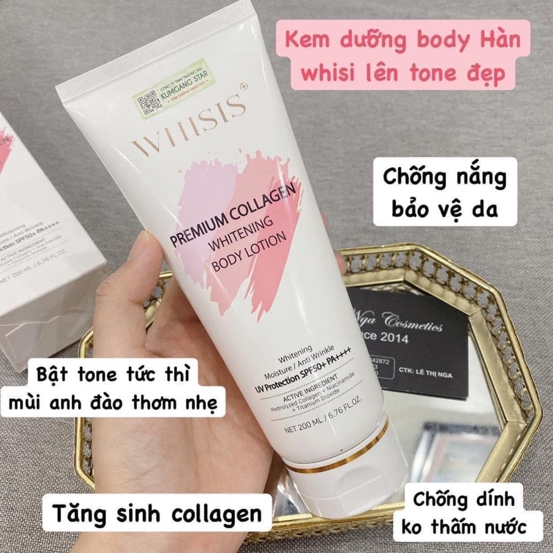 Kem dưỡng trắng body Whisis nâng tông chống nắng