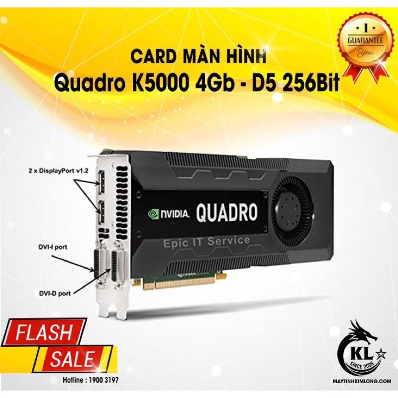Card Màn Hình NVIDIA Quadro K5000 4Gb DDR5 256Bit - Tháo Máy Work