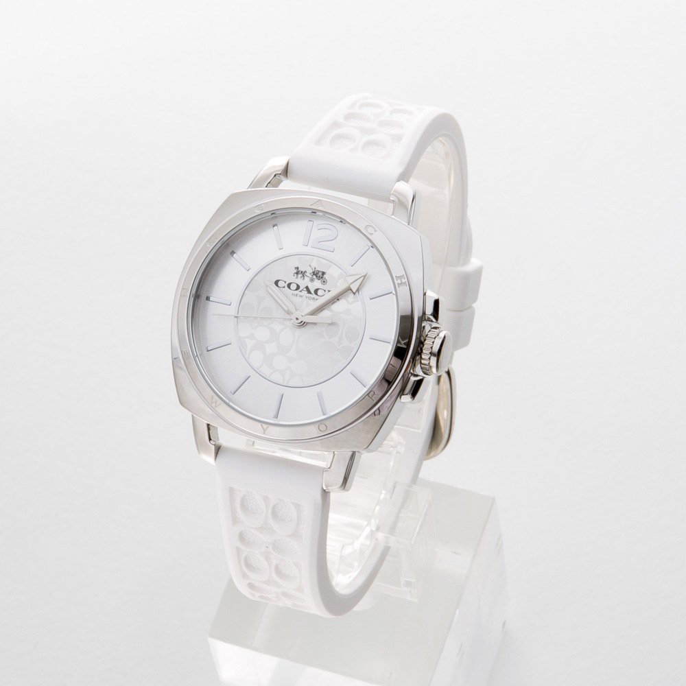 Đồng Hồ Nữ Coach 14502093 Dây Silicon Trắng Silver 34mm Chính Hãng