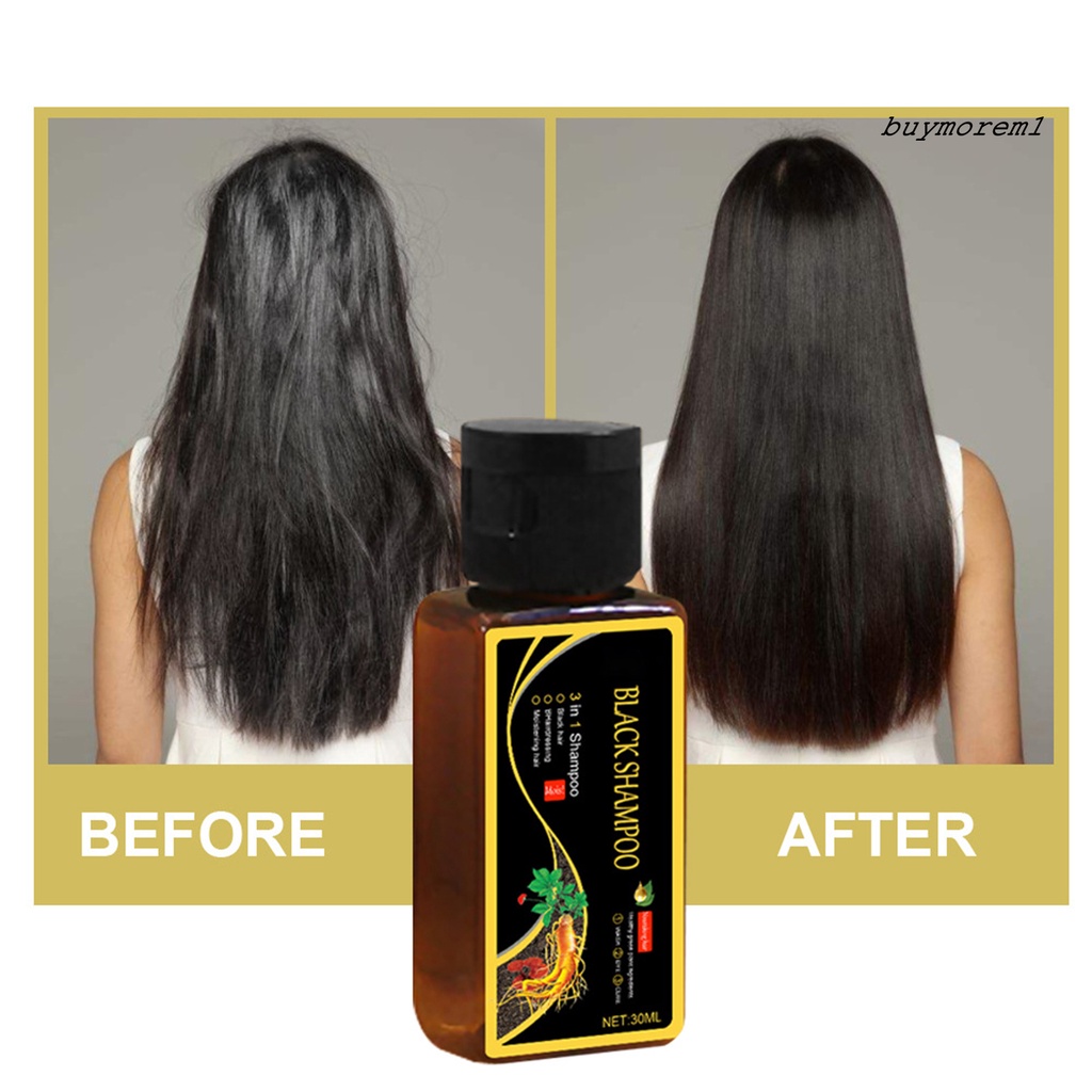 BUYME 30ml Hair Shampoo Quick Drying Smoothing Hair Gentle Extract Polygonum Natural Black Hair Care Solid Shampoo for Washing