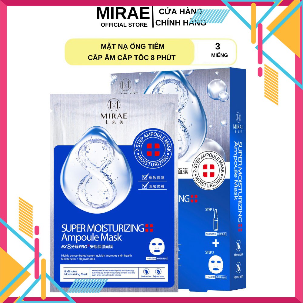 Mặt Nạ Mirae EX 8 phút cấp ẩm cấp tốc, cải thiện da khô giúp da căng mịn sáng bóng - HÀNG CHÍNH HÃNG