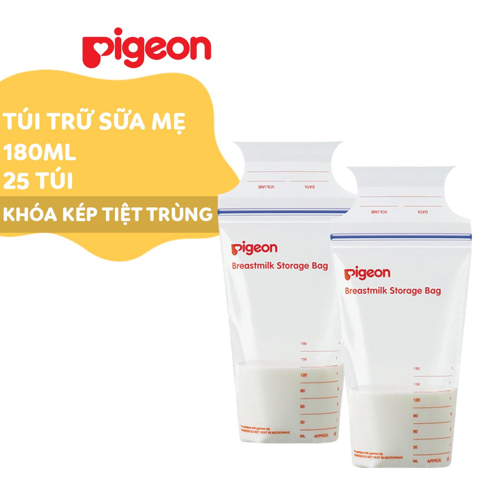 Túi trữ sữa mẹ Pigeon 180ml  - HSD:06/2026