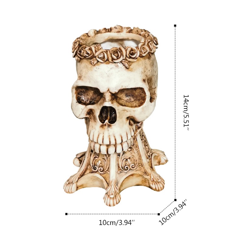 Giá Đỡ Bút Bằng Hợp Kim Hình Đầu Lâu Độc Đáo Trang Trí Nhà Cửa / Văn