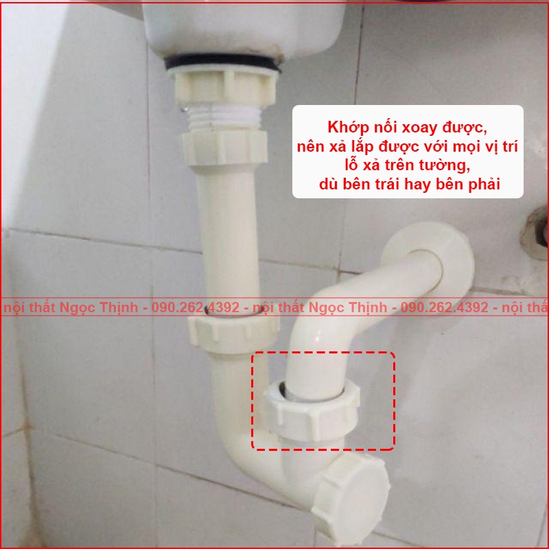 Bộ xả xi phông lavabo nhựa ABS dày cứng cáp, bền bỉ CHỐNG HÔI tuyệt đối