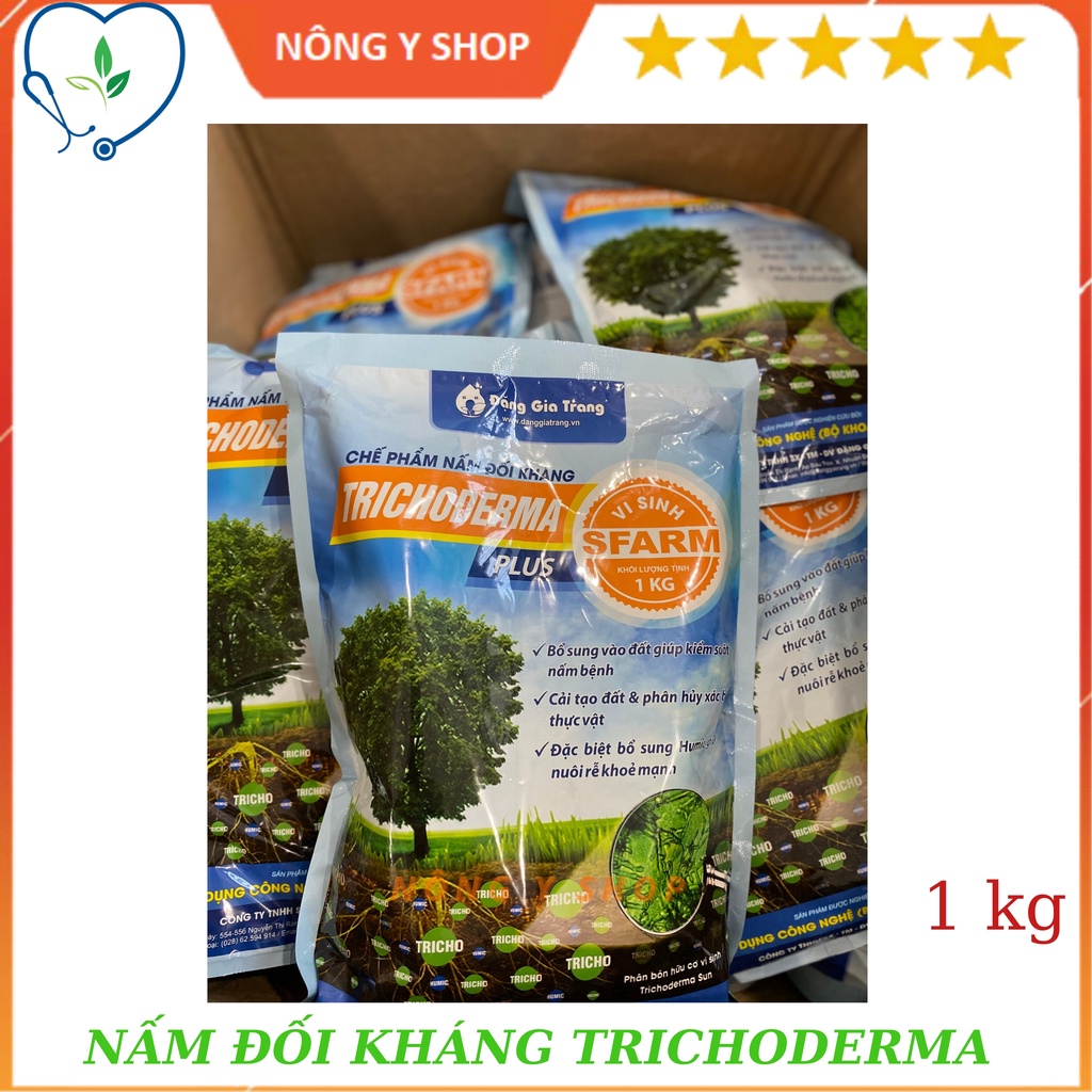 Chế phẩm nấm đối kháng Trichoderma plus Sfarm - 1Kg-500g - Ủ phân - Bón cây trồng - phongg trừ sâu bệnh