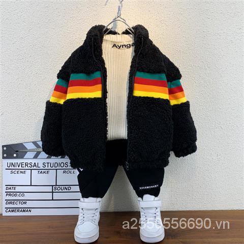 Áo khoác lông cừu dày dặn thời trang thu đông mới cho bé