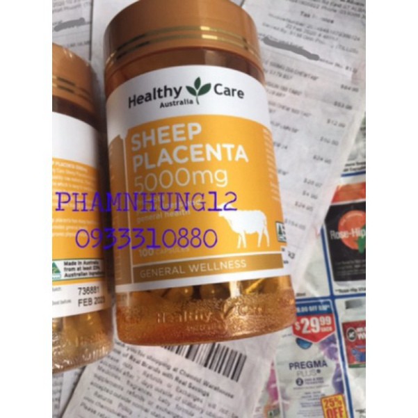 RẺ VÔ ĐỊCH Nhau Thai Cừu Healthy Care 5000mg 100 Viên Của Úc. RẺ VÔ ĐỊCH