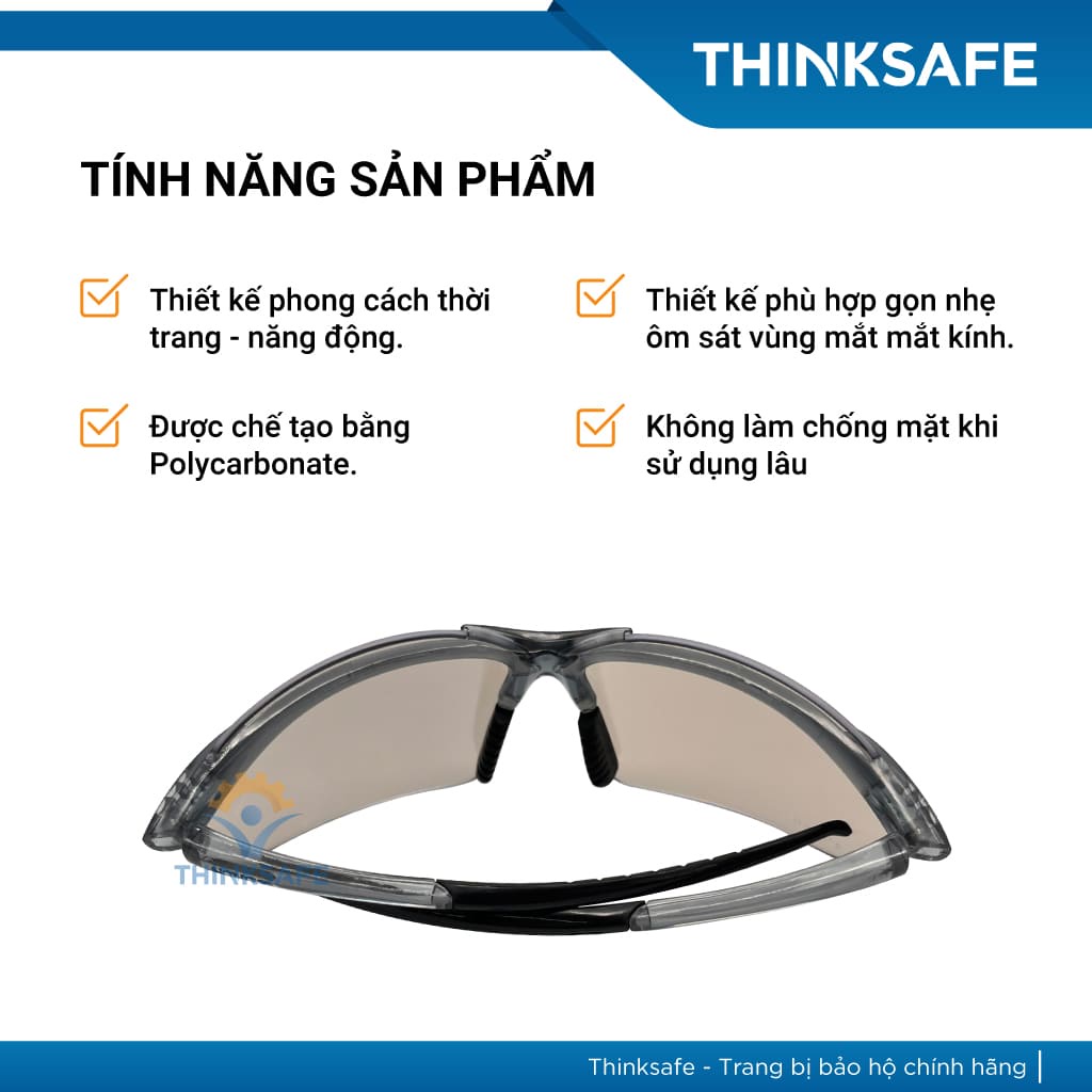Kính bảo hộ cao cấp Kings KY713 chống bụi, chống tia uv đi xe máy, màu trắng tráng bạc Kính chống bụi - THINKSAFE
